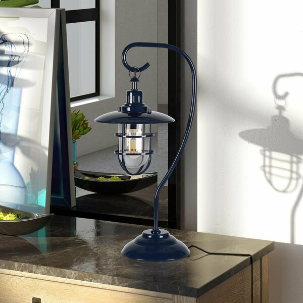 Henn & Hart Bay Navy Blue Nautical Lantern Lamp TL0213